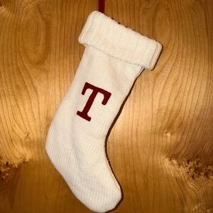 Wondershop Red & White Knit “T” Stocking